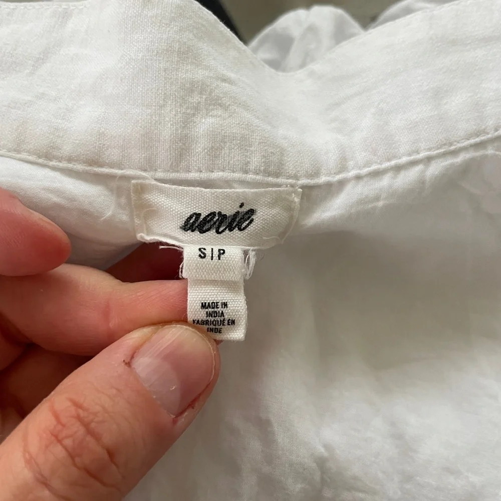 Aerie Linen Blend Lined Ruffle‎ Wrap Mini Skirt White Size XS